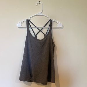 two old navy crisscross active tank tops (gray & black)
